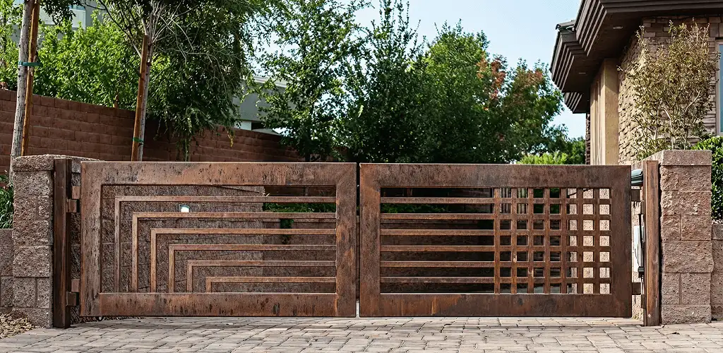 Custom driveway gate installation for a home entrance in Jersey City, NJ