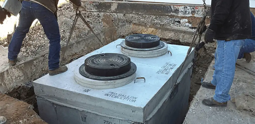 Grease trap installation for a commercial property drainage system in Jersey City, NJ