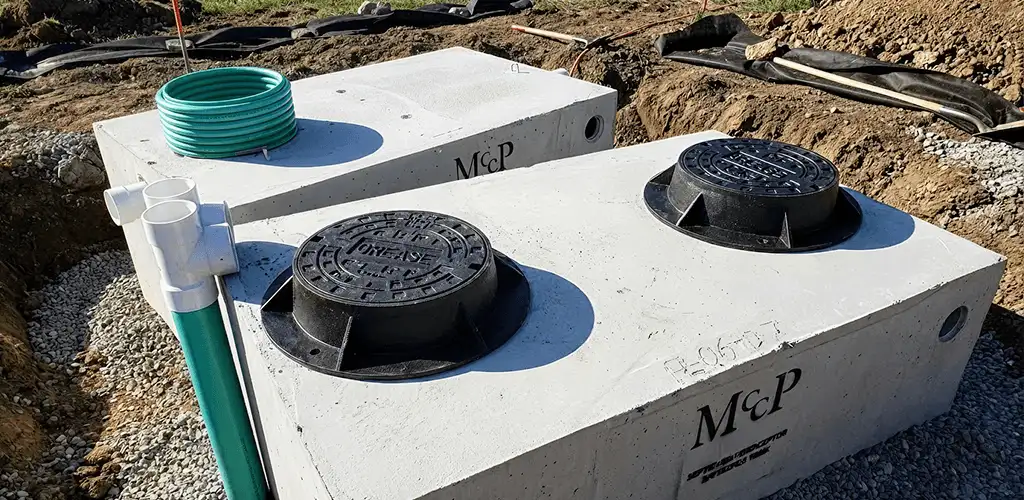Grease trap installation unit set in place for drainage protection in Jersey City, NJ