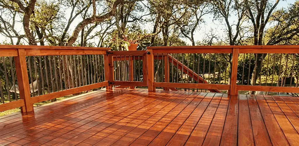 Deck sealing results with a freshly sealed wood deck in Jersey City, NJ